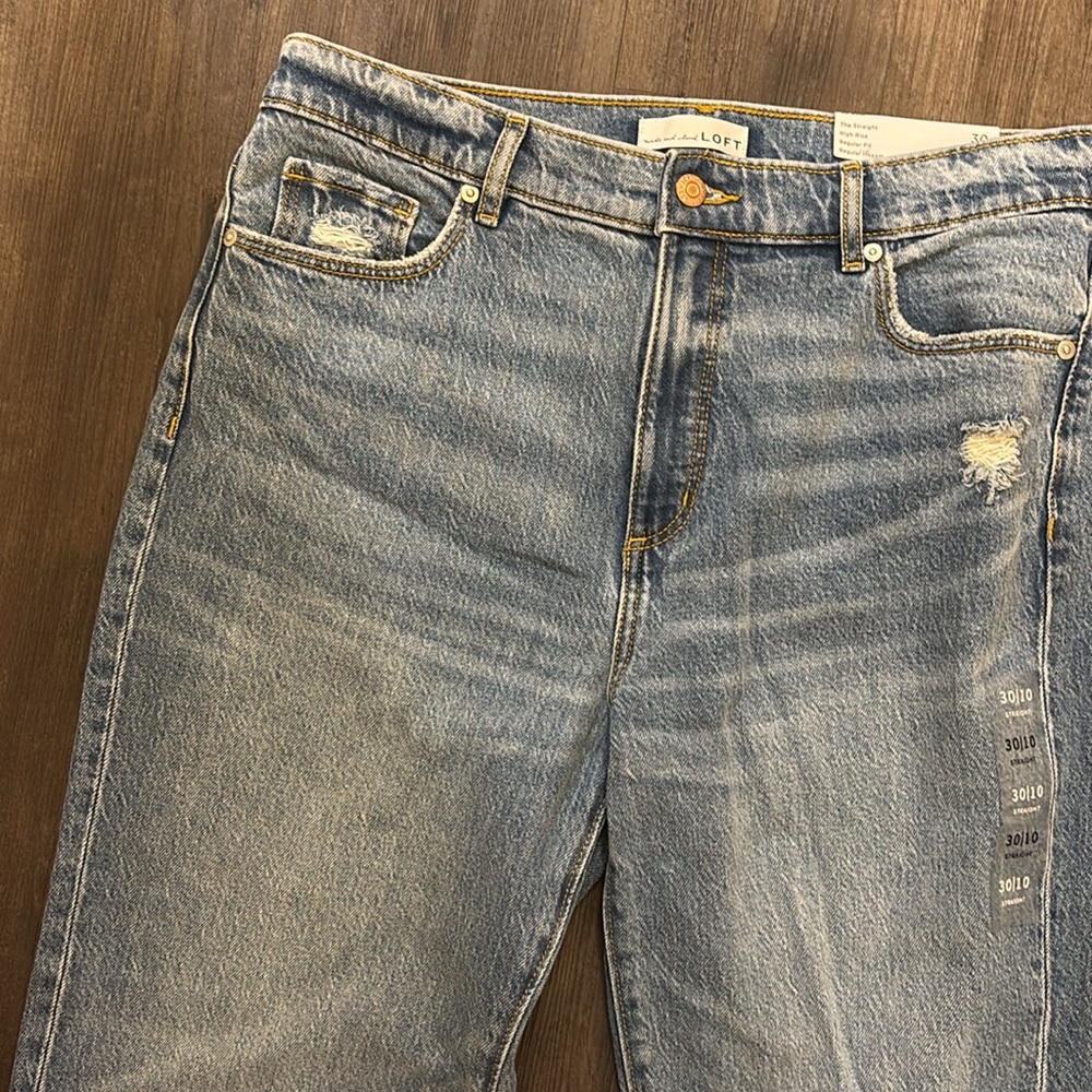 NWT Loft High Rise Straight Jeans - Picture 3 of 5